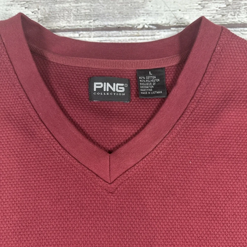 Ping Collection Men's L Maroon Golf Vest Pullover